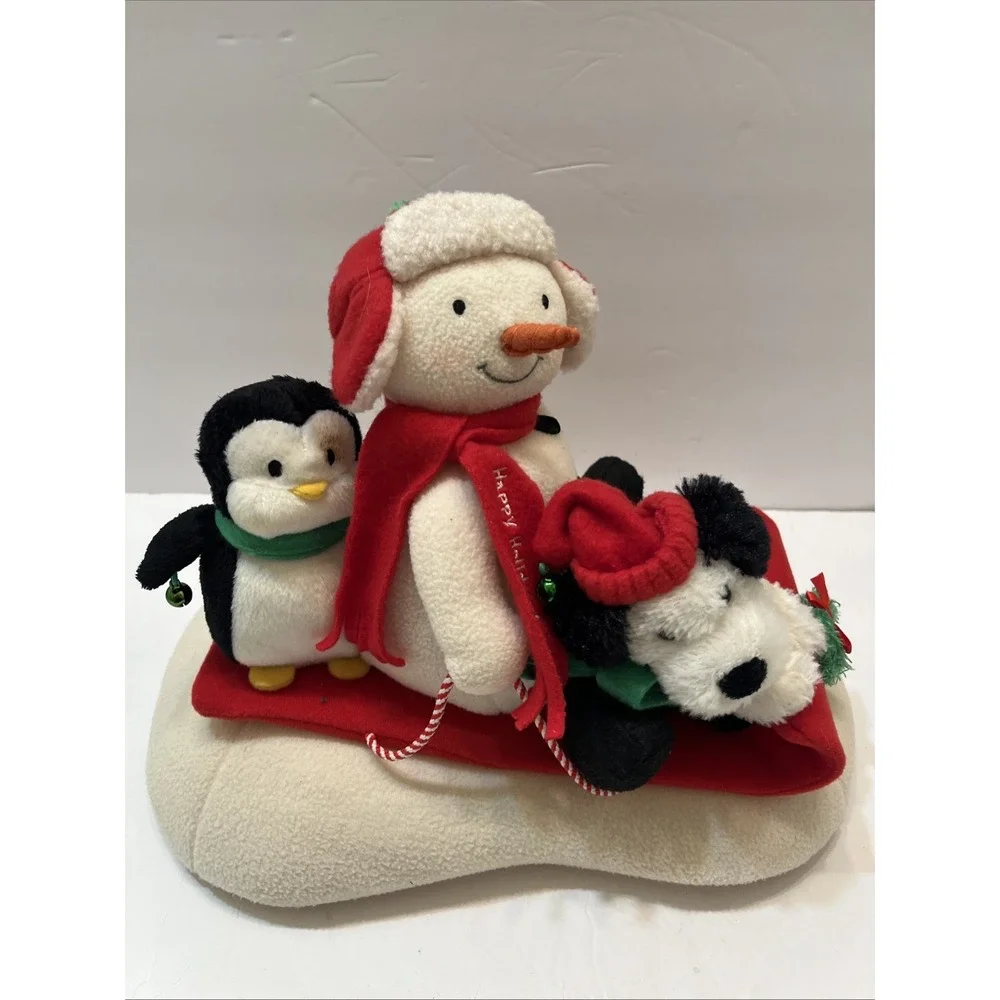 2007 Hallmark Jingle Pals Animated Music SNOW WHAT FUN Snowman Penguin Pup WORKS